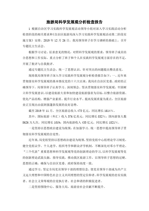 最新-旅游局科学发展观分析检查报告 精品