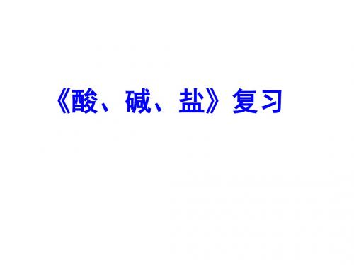 人教版九年级下册化学《酸、碱、盐》复习课件