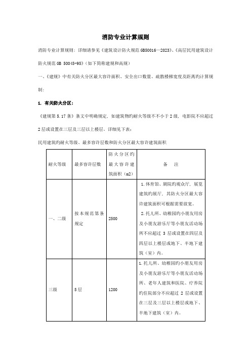 消防计算规则