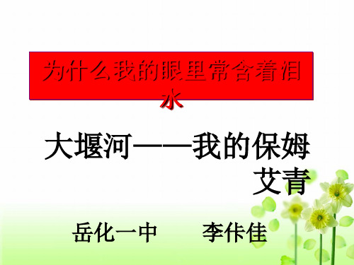 高中语文大堰河——我的保姆ppt20 人教课标版最新优选公开课件