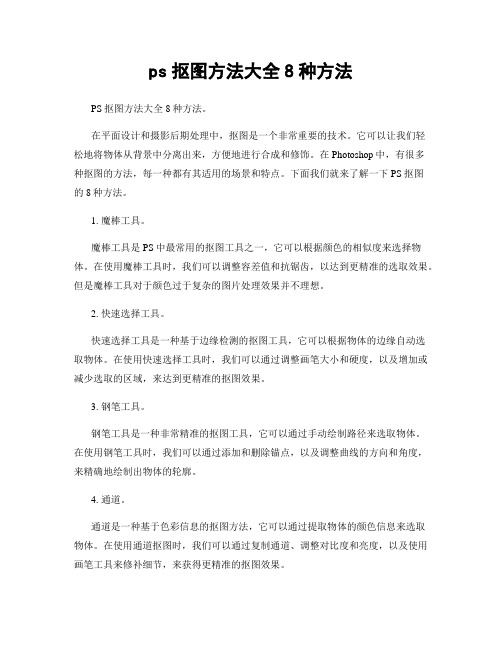 ps抠图方法大全8种方法