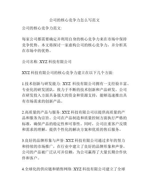 公司的核心竞争力怎么写范文