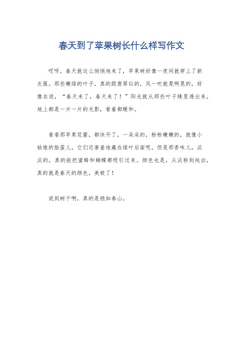 春天到了苹果树长什么样写作文