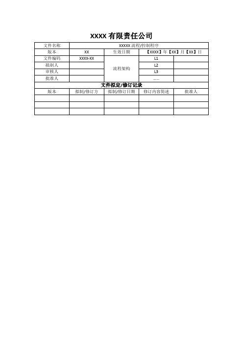 XXXX流程 控制程序(模板)可编辑