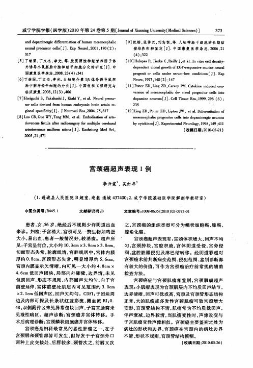 宫颈癌超声表现1例
