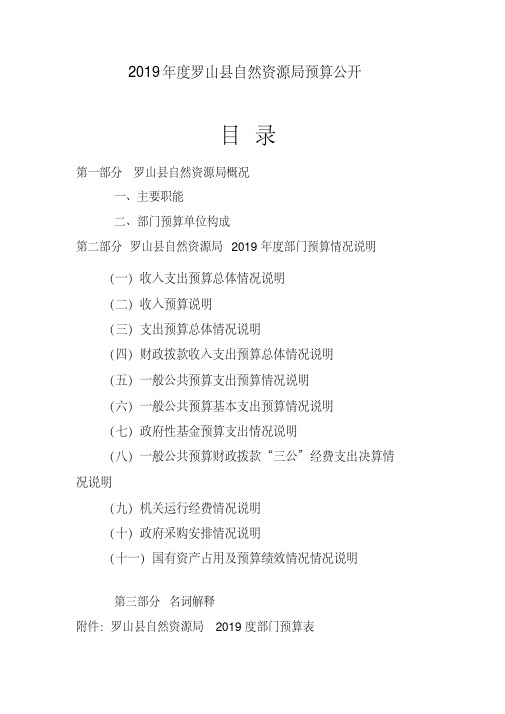 2019年度罗山县自然资源局预算公开.doc