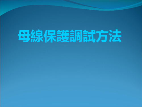 母线保护调试方法课件