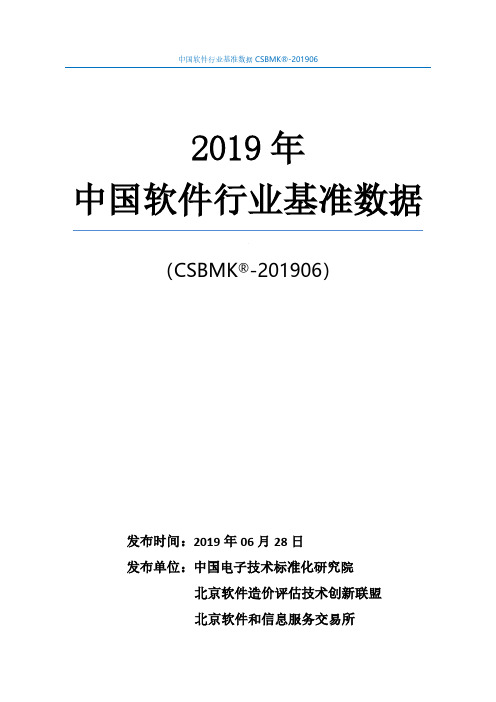 中国软件行业基准数据CSBMK-201906