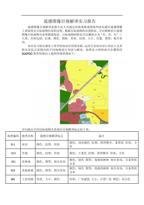 遥感目视解译实验报告