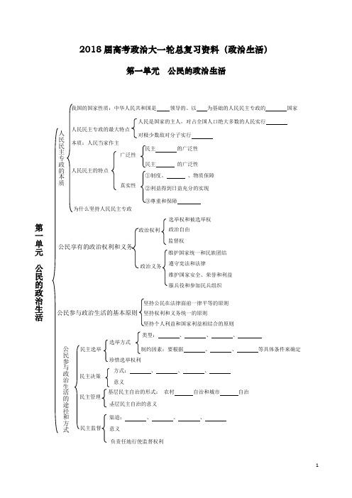 《政治生活》知识清单第一单元(完整)