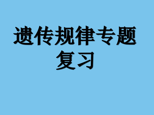 2020年高考生物 遗传规律专题复习课件 新人教版.ppt