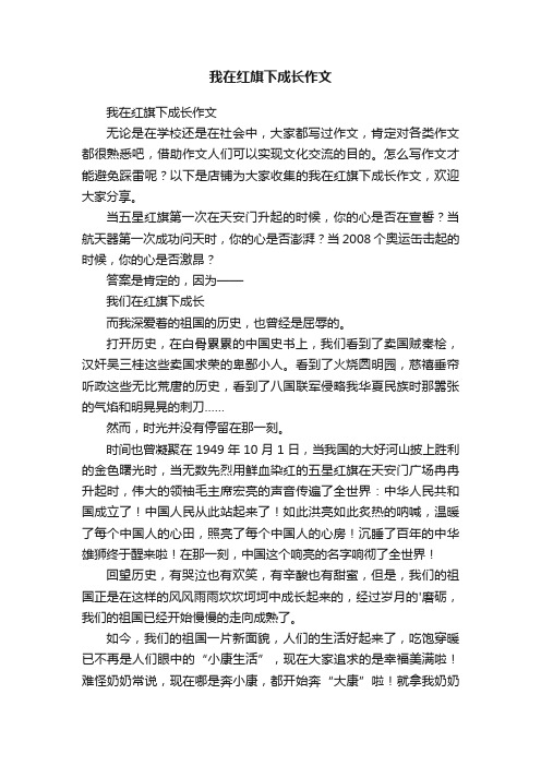 我在红旗下成长作文