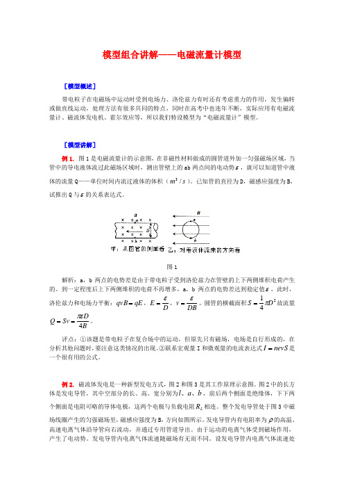 高三物理复习物理模型组合讲解——电磁流量计模型