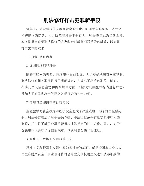 刑法修订打击犯罪新手段