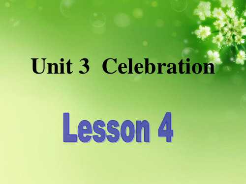 北京市房山区周口店中学高中英语《Unit 3 Celebration-Lesson 4》课件 北师大