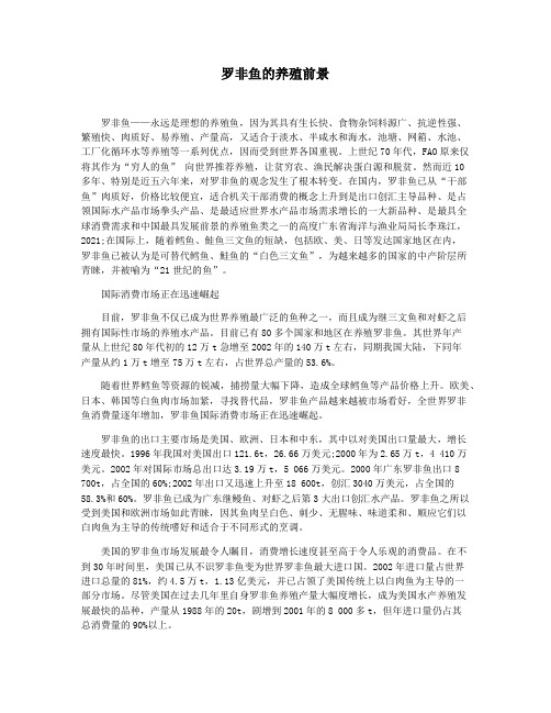 罗非鱼的养殖前景