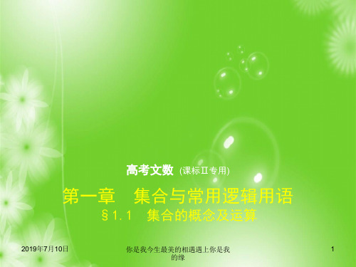 2019版高考数学:§1.1 集合的概念及运算