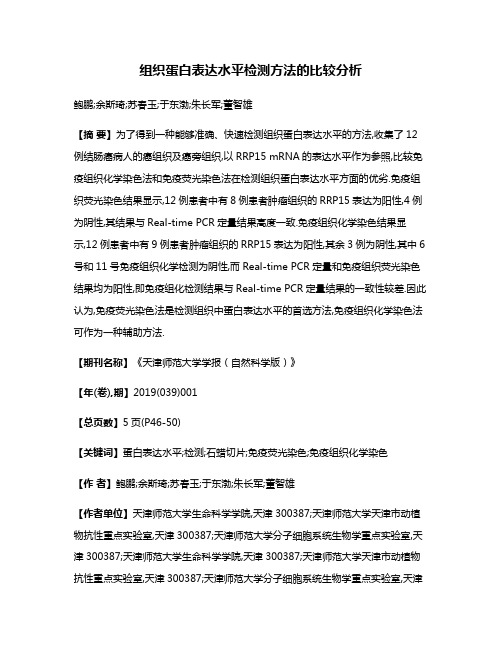 组织蛋白表达水平检测方法的比较分析