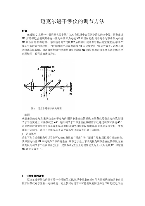 迈克尔逊干涉仪的调节