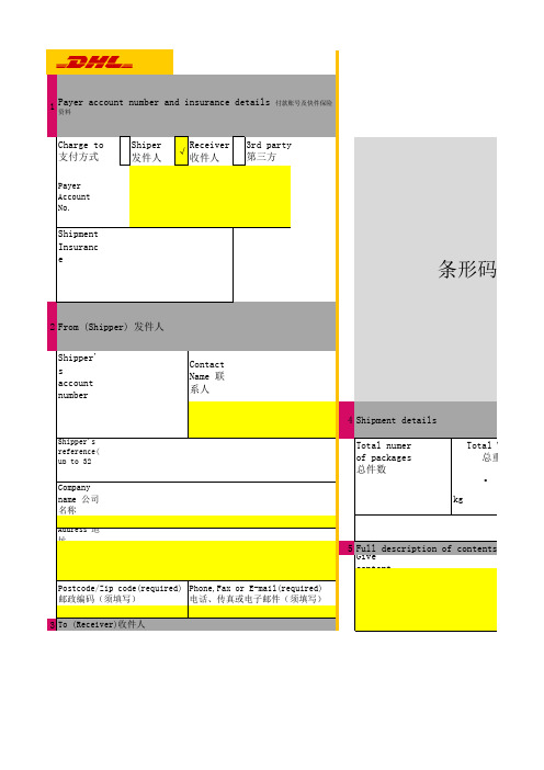 DHL运单填写模板说课材料