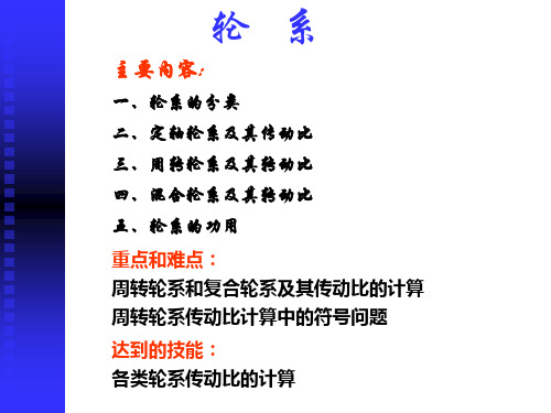 轮系的分类、传动比、及相关计算