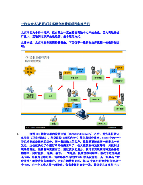 EWM重要资源：一汽大众SAP EWM高级仓库管理项目实施手记