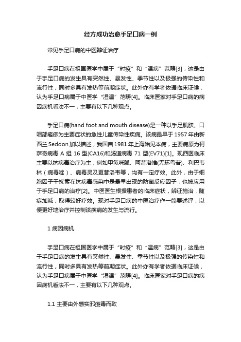 经方成功治愈手足口病一例