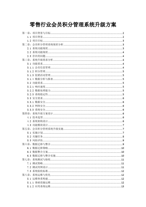 零售行业会员积分管理系统升级方案