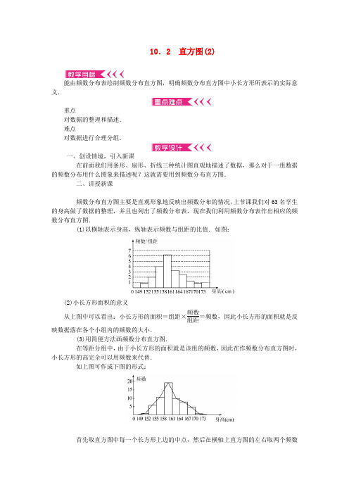 七年级数学下册第十章数据的收集10.2直方图(2)教案(新版)新人教版