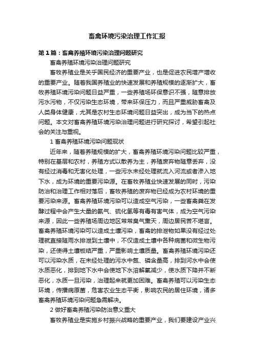 畜禽环境污染治理工作汇报