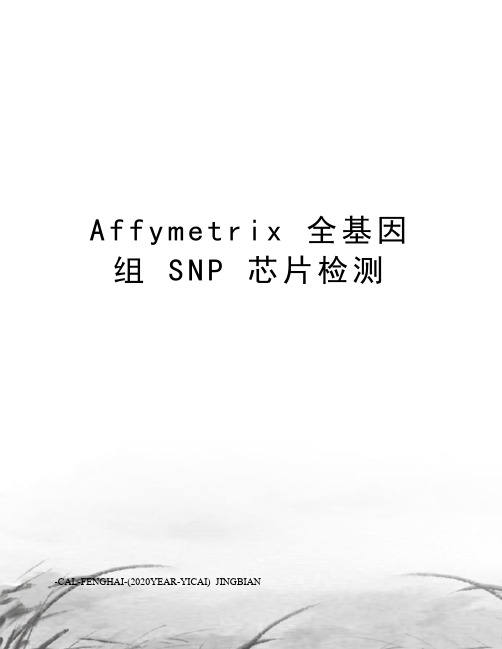 affymetrix全基因组snp芯片检测