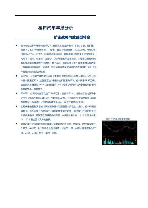 福田汽车年报分析