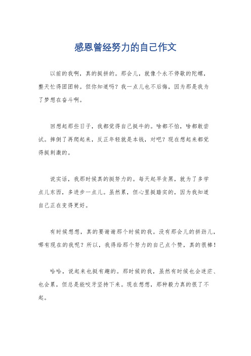 感恩曾经努力的自己作文