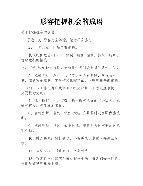 形容把握机会的成语