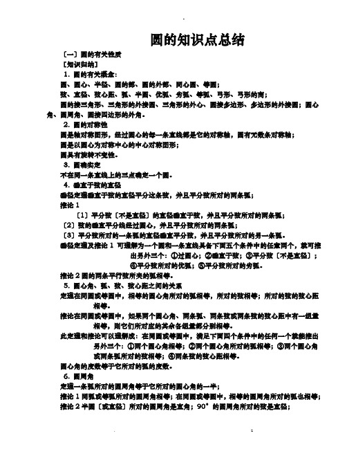 圆知识点总结典型例题