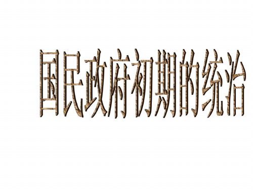 八年级历史国民政府初期的统治