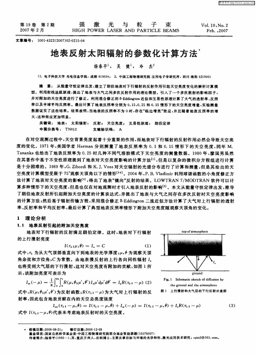 地表反射太阳辐射的参数化计算方法