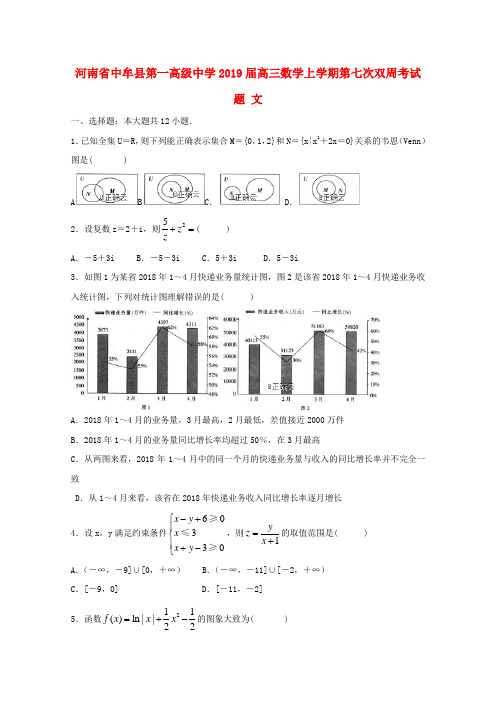 河南省中牟县第一高级中学2019届高三数学上学期第七次双周考试题文