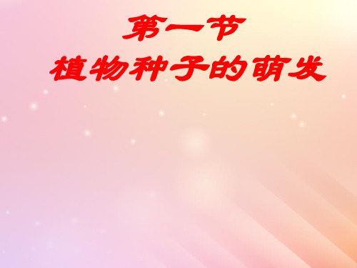七年级生物上册第三单元生物圈中的绿色植物第五章绿色植物的一生第一节植物种子的萌发课件(新版)苏教版