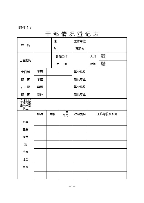 干部人事档案专项审核相关表格及填表说明