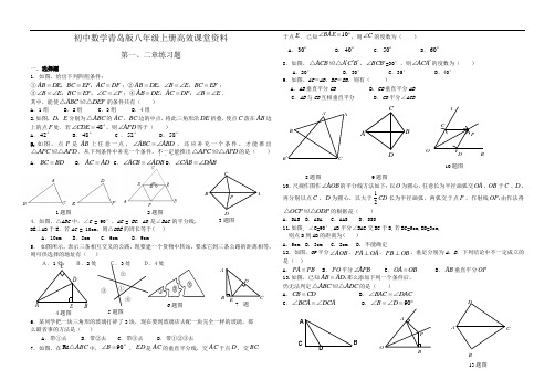 初中数学青岛版八年级上册高效课堂资料一、二章练习题