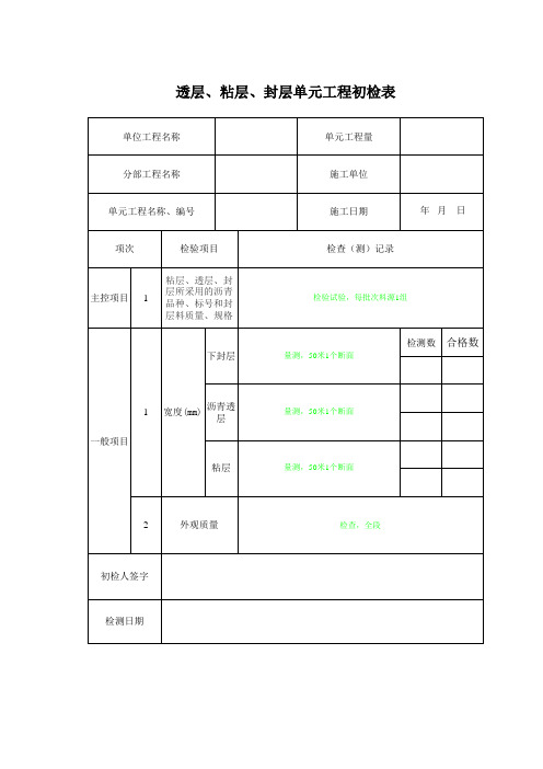 水利水电工程左心 标准道路三检表格