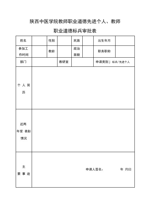 陕西中医学院教师职业道德先进个人、教师(精)