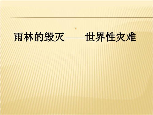 2019-2020年人教统编18.雨林的毁灭——世界性灾难课件