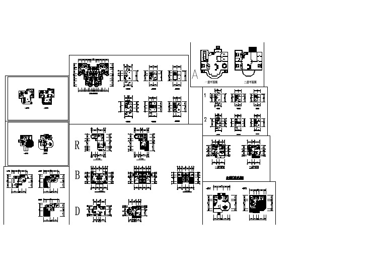 【设计图纸】多种新农村别墅户型平面图(精美CAD图例)