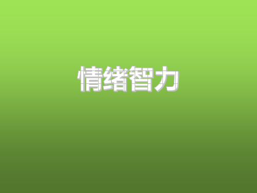 情绪智力 PPT