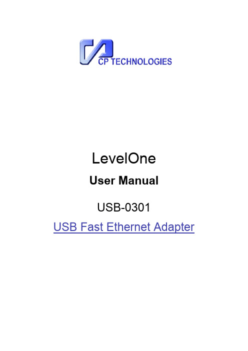 USB-03 01 USB Fast Ethernet Adapter 用户手册说明书