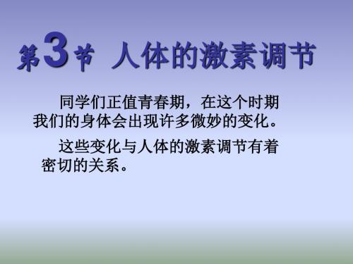 苏教版生物七年下12.1 人体的激素调节课件 (共18张PPT)