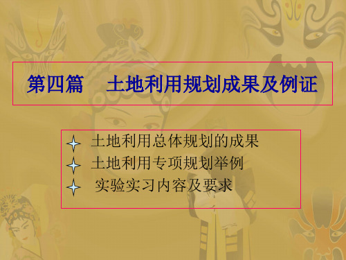 土地利用规划成果及例证