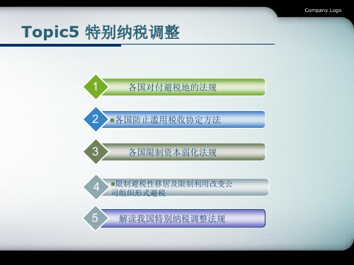 1各国对付避税地的法规